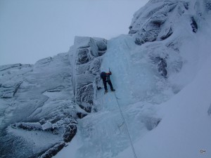 Mirror Direct, Grade IV, Coire an t-Sneachda, Cairngorm Mountains, Scotland. Climbed January 2011.